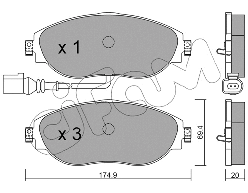 Brake Pad Set, disc brake (822-952-0)