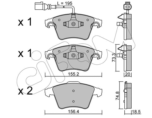 Brake Pad Set, disc brake (822-552-0)