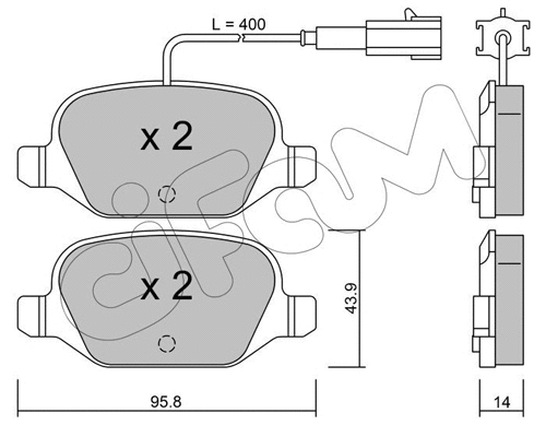 Brake Pad Set, disc brake (822-324-3)