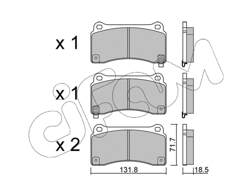 Brake Pad Set, disc brake (822-1157-0)