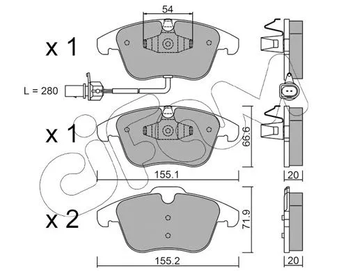 Brake Pad Set, disc brake (822-675-2)