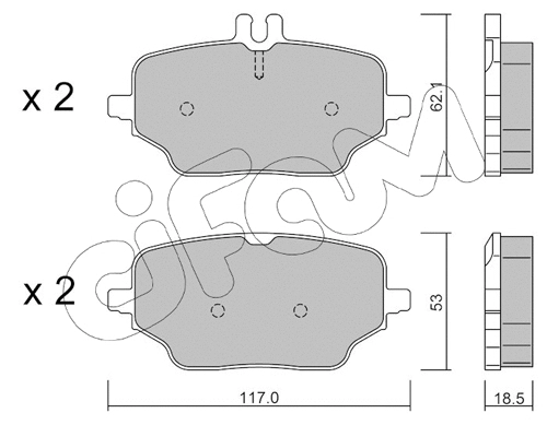 Brake Pad Set, disc brake (822-1273-0)