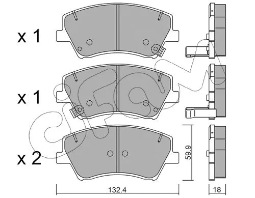 Brake Pad Set, disc brake (822-1092-0)
