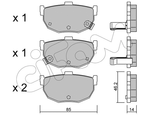 Brake Pad Set, disc brake (822-362-0)