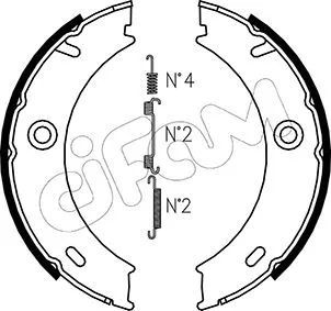 Brake Shoe Set, parking brake (153-240K)