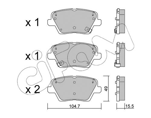 Brake Pad Set, disc brake (822-1243-0)