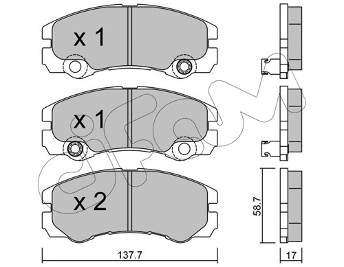 Brake Pad Set, disc brake (822-357-1)