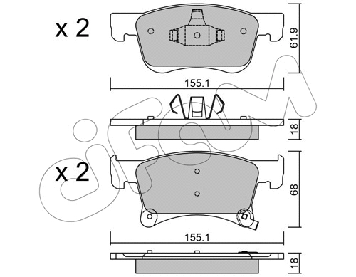 Brake Pad Set, disc brake (822-1035-0)