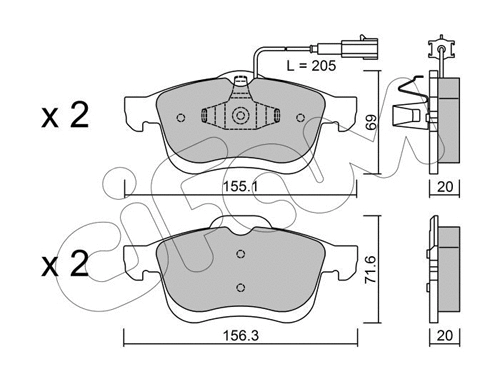 Brake Pad Set, disc brake (822-824-1)