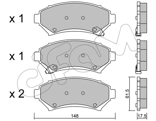 Brake Pad Set, disc brake (822-696-0)