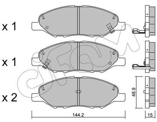 Brake Pad Set, disc brake (822-811-0)