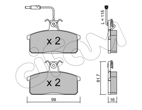 Brake Pad Set, disc brake (822-026-2)