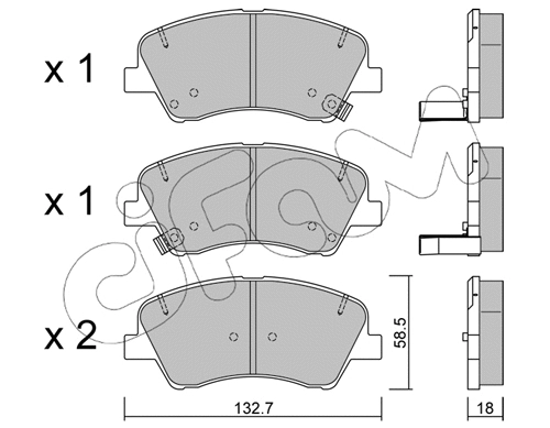 Brake Pad Set, disc brake (822-1167-0)