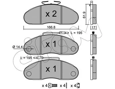 Brake Pad Set, disc brake (822-111-0)