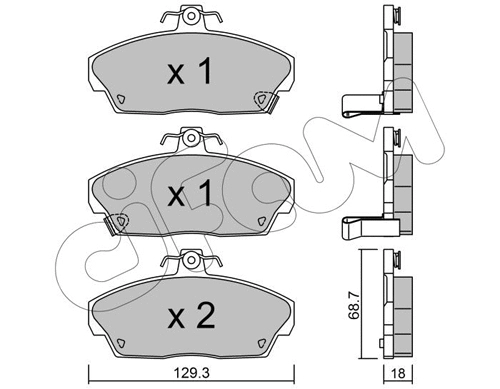 Brake Pad Set, disc brake (822-174-0)