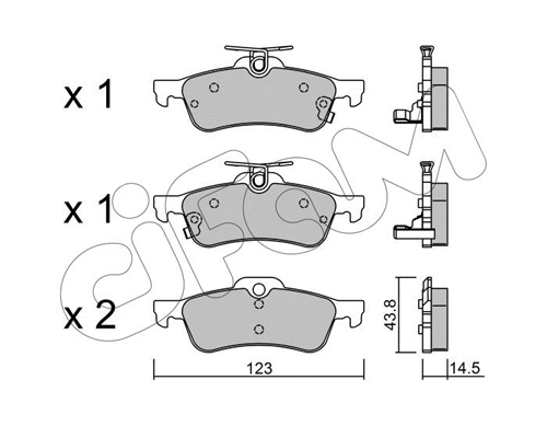 Brake Pad Set, disc brake (822-556-1)