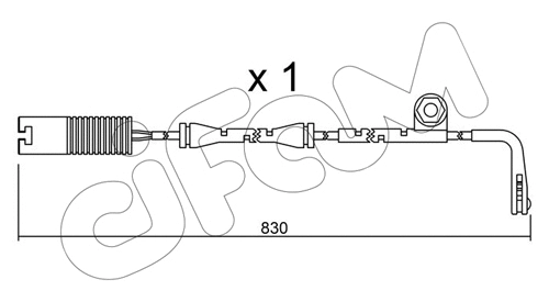 Warning Contact, brake pad wear (SU.104)
