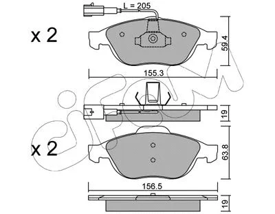 Brake Pad Set, disc brake (822-220-0)