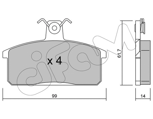 Brake Pad Set, disc brake (822-026-4)