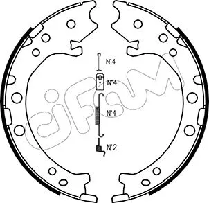 Brake Shoe Set, parking brake (153-162K)