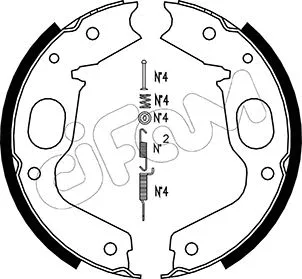 Brake Shoe Set, parking brake (153-264K)