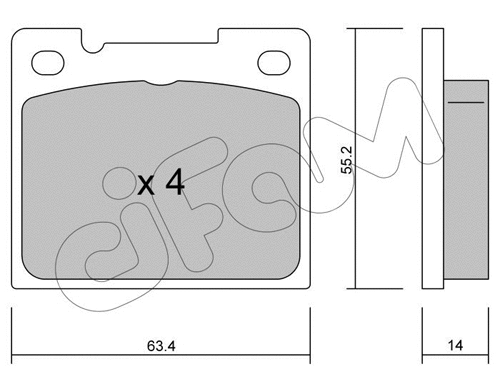 Brake Pad Set, disc brake (822-004-0)