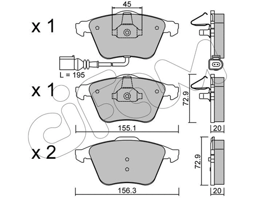 Brake Pad Set, disc brake (822-549-4)