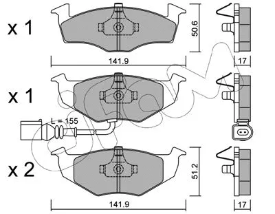 Brake Pad Set, disc brake (822-206-3)