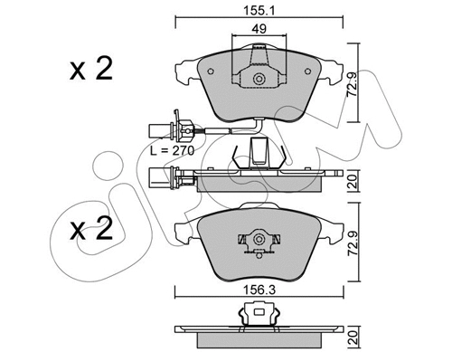 Brake Pad Set, disc brake (822-549-1)