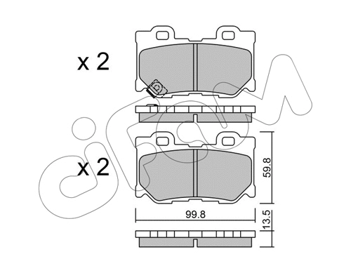 Brake Pad Set, disc brake (822-1030-0)