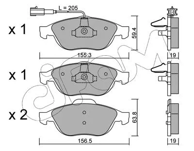 Brake Pad Set, disc brake (822-220-1)