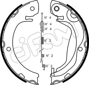 Brake Shoe Set, parking brake (153-453K)