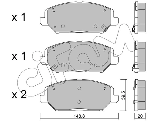 Brake Pad Set, disc brake (822-1163-0)