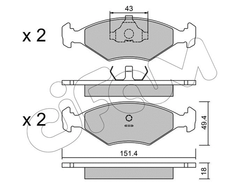Brake Pad Set, disc brake (822-057-3)