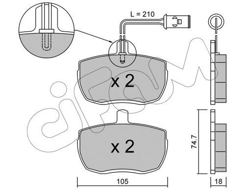 Brake Pad Set, disc brake (822-016-2)