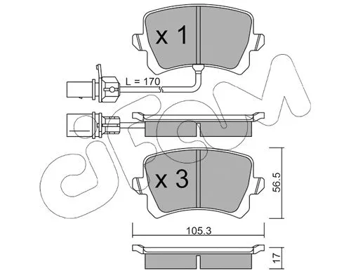 Brake Pad Set, disc brake (822-806-1)