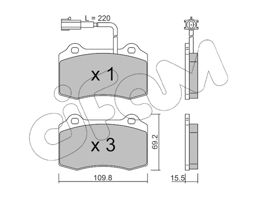 Brake Pad Set, disc brake (822-251-7)