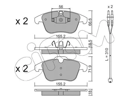 Brake Pad Set, disc brake (822-675-5K)