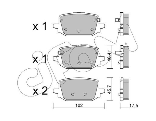 Brake Pad Set, disc brake (822-1366-0)