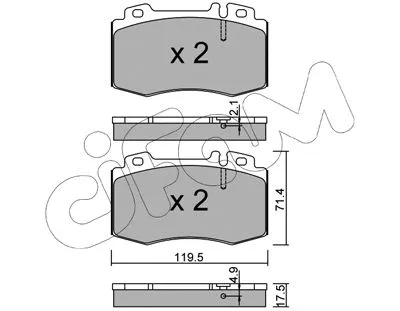 Brake Pad Set, disc brake (822-563-5)