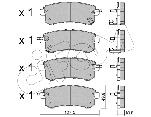 Brake Pad Set, disc brake (822-1155-0)