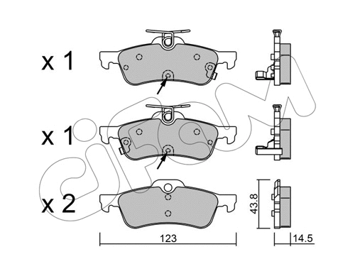 Brake Pad Set, disc brake (822-556-2)