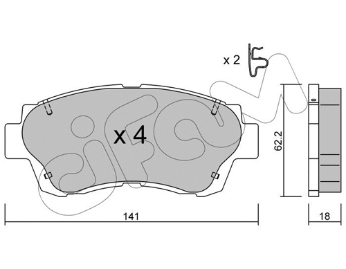 Brake Pad Set, disc brake (822-167-0)