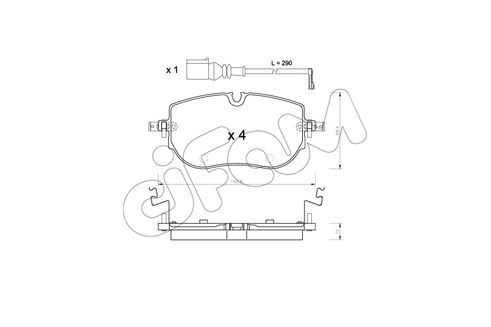 Brake Pad Set, disc brake (822-1319-0)