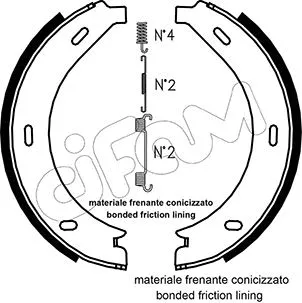 Brake Shoe Set, parking brake (153-236K)