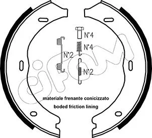 Brake Shoe Set, parking brake (153-248K)