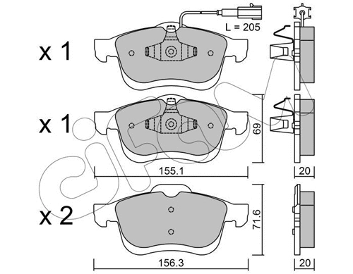 Brake Pad Set, disc brake (822-824-0)