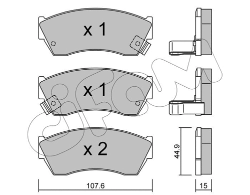 Brake Pad Set, disc brake (822-168-0)
