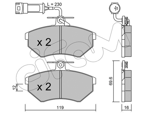 Brake Pad Set, disc brake (822-050-4)