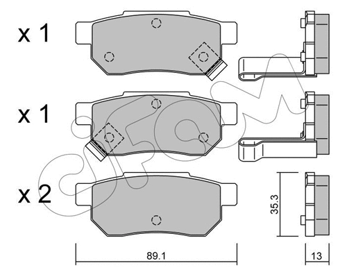 Brake Pad Set, disc brake (822-170-1)